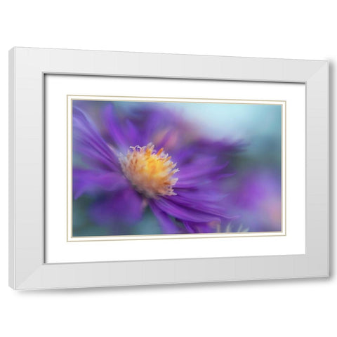 Gold and Purple in the Mist III White Modern Wood Framed Art Print with Double Matting by Hunt, Gillian