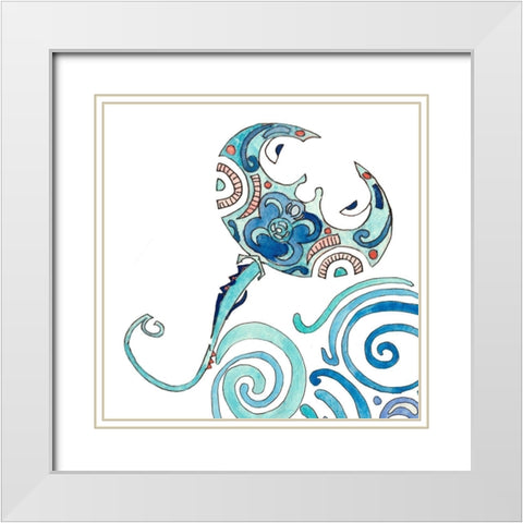 Undersea Luau IV White Modern Wood Framed Art Print with Double Matting by Ludwig, Alicia