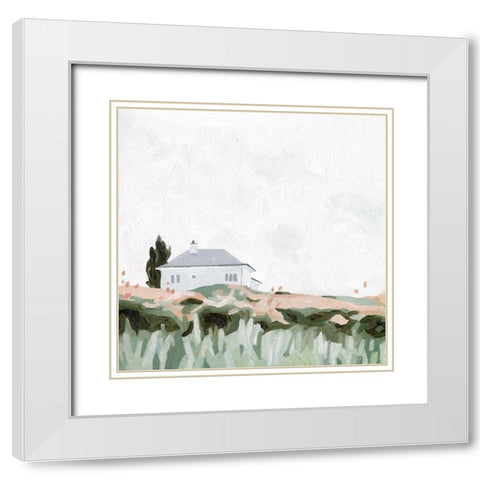 Custom House on a Hill II White Modern Wood Framed Art Print with Double Matting by Scarvey, Emma