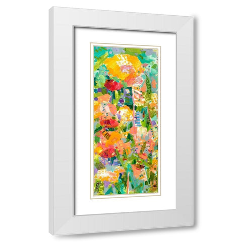 Custom Lime Garden I White Modern Wood Framed Art Print with Double Matting by Grim, Tara Funk