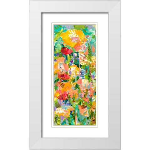 Custom Lime Garden I White Modern Wood Framed Art Print with Double Matting by Grim, Tara Funk