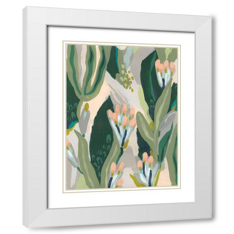 Floral Impulse I White Modern Wood Framed Art Print with Double Matting by Vess, June Erica