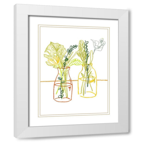 Starting Fresh III White Modern Wood Framed Art Print with Double Matting by Wang, Melissa