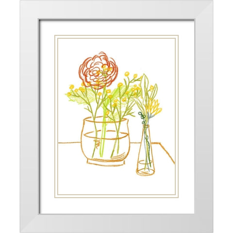 Starting Fresh IV White Modern Wood Framed Art Print with Double Matting by Wang, Melissa