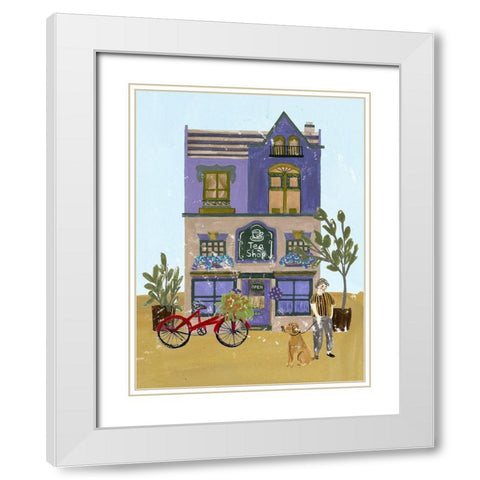 Local Cafe I White Modern Wood Framed Art Print with Double Matting by Wang, Melissa