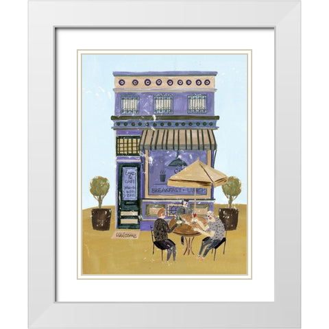 Local Cafe II White Modern Wood Framed Art Print with Double Matting by Wang, Melissa