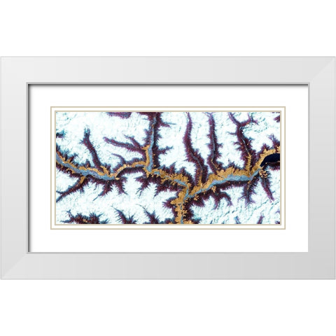 Himalayas I White Modern Wood Framed Art Print with Double Matting by Ludwig, Alicia