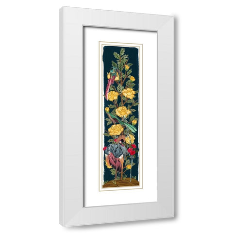 Chinese Peonies I White Modern Wood Framed Art Print with Double Matting by Wang, Melissa