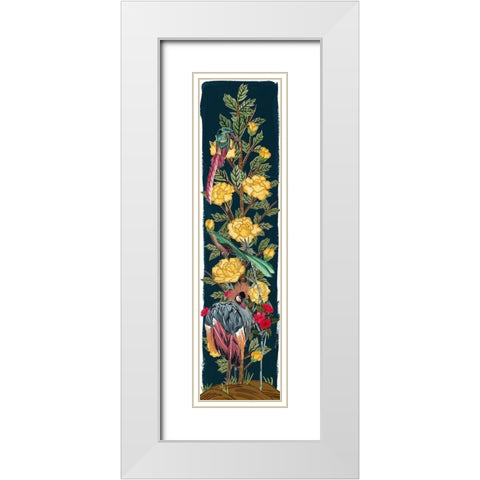 Chinese Peonies I White Modern Wood Framed Art Print with Double Matting by Wang, Melissa