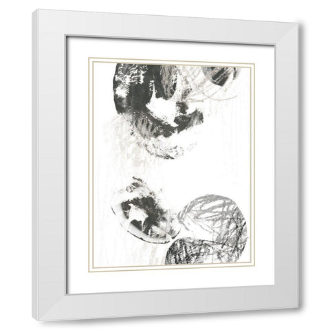 Scribble Stones III White Modern Wood Framed Art Print with Double Matting by Vess, June Erica