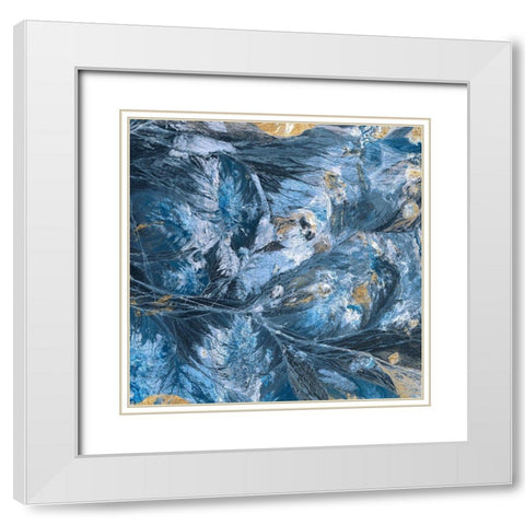 Gilded Indigo I White Modern Wood Framed Art Print with Double Matting by Fagalde, Jarman