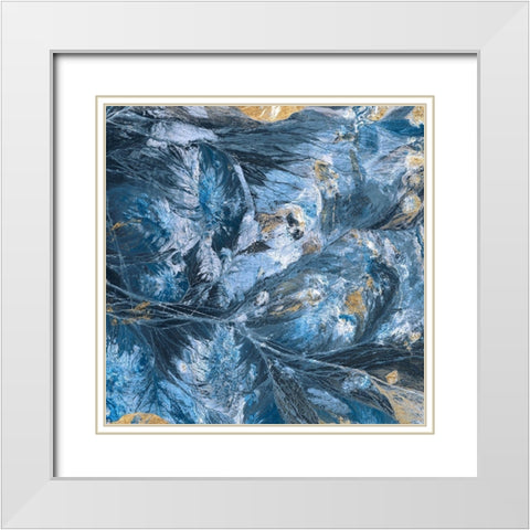 Gilded Indigo I White Modern Wood Framed Art Print with Double Matting by Fagalde, Jarman