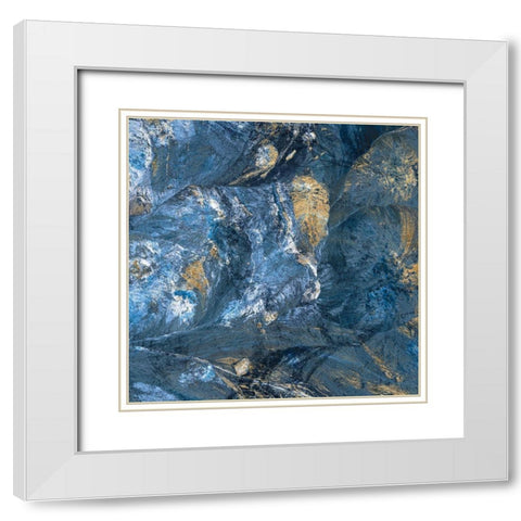 Gilded Indigo II White Modern Wood Framed Art Print with Double Matting by Fagalde, Jarman