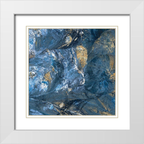 Gilded Indigo II White Modern Wood Framed Art Print with Double Matting by Fagalde, Jarman