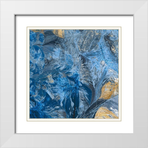 Gilded Indigo III White Modern Wood Framed Art Print with Double Matting by Fagalde, Jarman