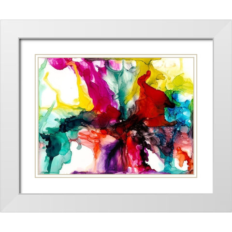 Jeweltone Prism I White Modern Wood Framed Art Print with Double Matting by Goldberger, Jennifer