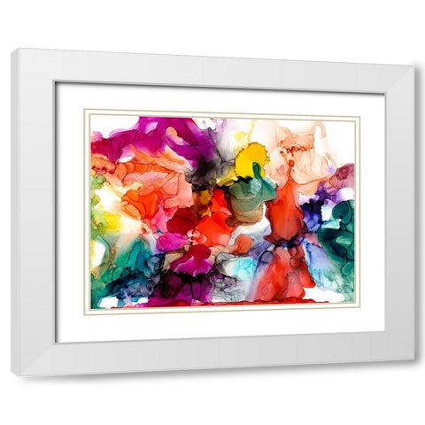 Jeweltone Prism III White Modern Wood Framed Art Print with Double Matting by Goldberger, Jennifer