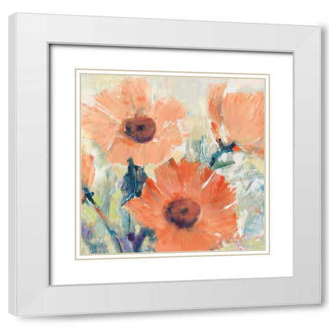 Flowers in Bloom I White Modern Wood Framed Art Print with Double Matting by OToole, Tim