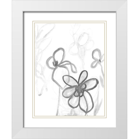 Winter Garden I White Modern Wood Framed Art Print with Double Matting by Vess, June Erica