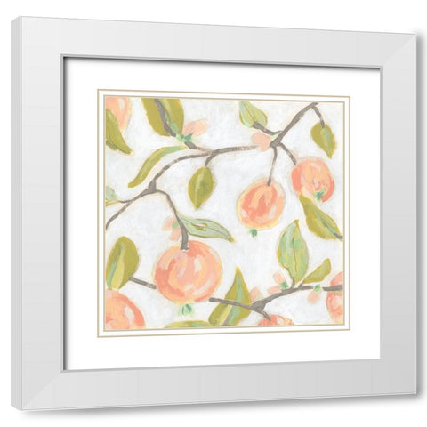 Fresh Fruit Fresco II White Modern Wood Framed Art Print with Double Matting by Vess, June Erica