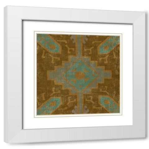 Western Weave II White Modern Wood Framed Art Print with Double Matting by Zarris, Chariklia