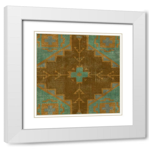 Western Weave III White Modern Wood Framed Art Print with Double Matting by Zarris, Chariklia