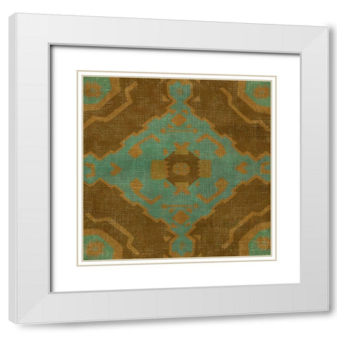 Western Weave IV White Modern Wood Framed Art Print with Double Matting by Zarris, Chariklia