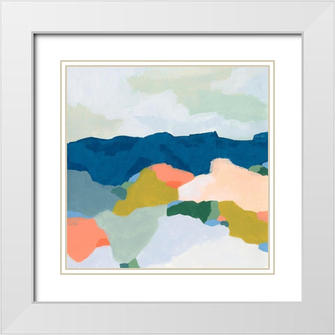 Mountain Mosaic I White Modern Wood Framed Art Print with Double Matting by Vess, June Erica