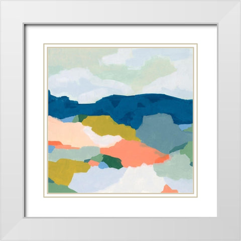 Mountain Mosaic II White Modern Wood Framed Art Print with Double Matting by Vess, June Erica