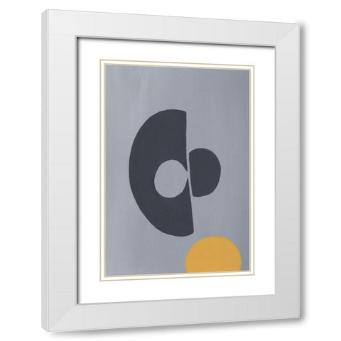 Quaternary Trilogy I White Modern Wood Framed Art Print with Double Matting by Moore, Regina