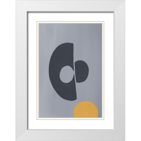 Quaternary Trilogy I White Modern Wood Framed Art Print with Double Matting by Moore, Regina