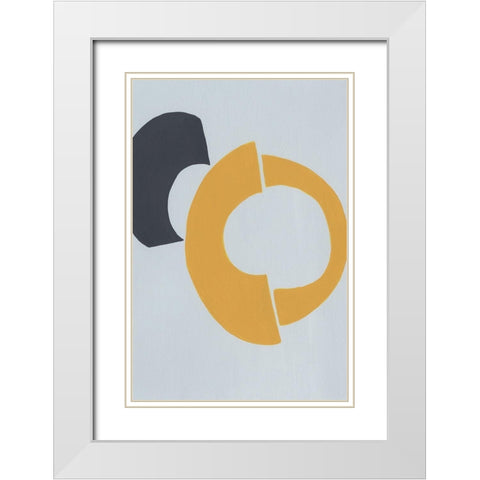 Quaternary Trilogy II White Modern Wood Framed Art Print with Double Matting by Moore, Regina