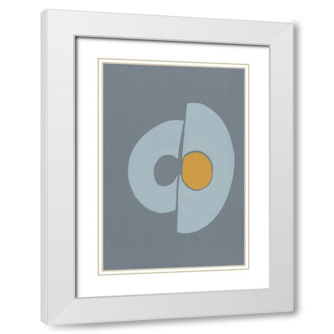Quaternary Trilogy III White Modern Wood Framed Art Print with Double Matting by Moore, Regina