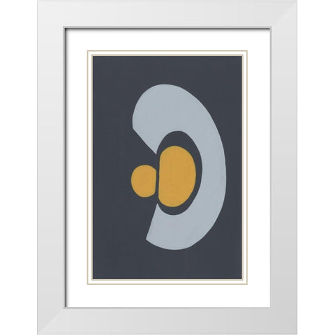 Quaternary Trilogy IV White Modern Wood Framed Art Print with Double Matting by Moore, Regina