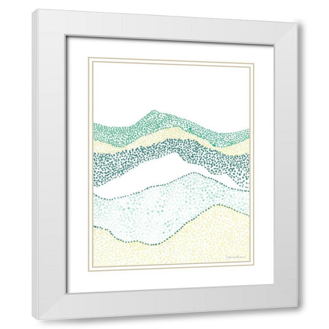 Terra Dots I White Modern Wood Framed Art Print with Double Matting by Lam, Vanna