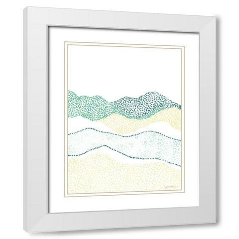 Terra Dots II White Modern Wood Framed Art Print with Double Matting by Lam, Vanna