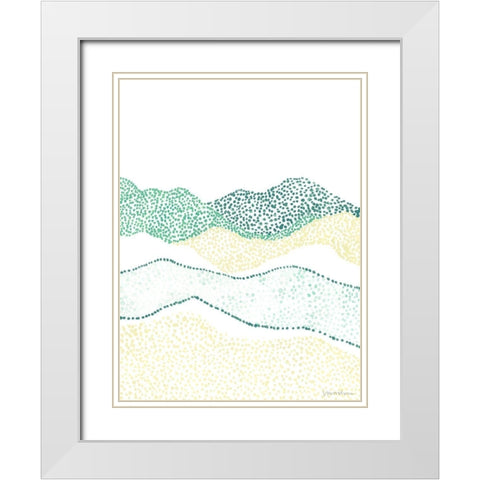 Terra Dots II White Modern Wood Framed Art Print with Double Matting by Lam, Vanna