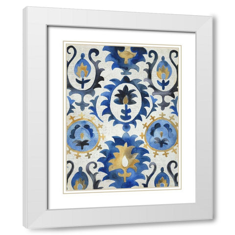 Sea Suzani II White Modern Wood Framed Art Print with Double Matting by Zarris, Chariklia