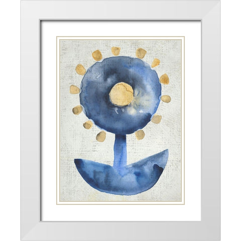 Sea Flower VII White Modern Wood Framed Art Print with Double Matting by Zarris, Chariklia