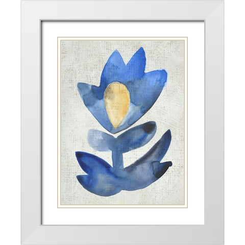 Sea Flower IX White Modern Wood Framed Art Print with Double Matting by Zarris, Chariklia