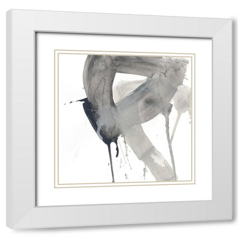 Swath I White Modern Wood Framed Art Print with Double Matting by Vess, June Erica