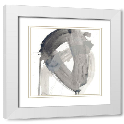 Swath III White Modern Wood Framed Art Print with Double Matting by Vess, June Erica