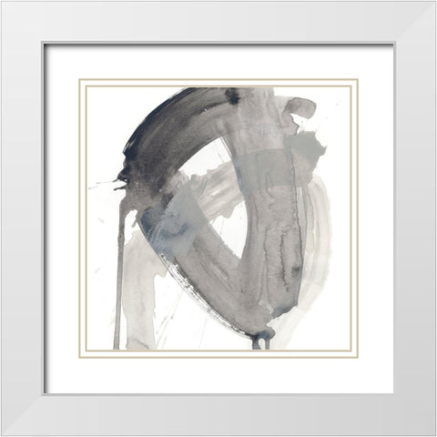 Swath III White Modern Wood Framed Art Print with Double Matting by Vess, June Erica