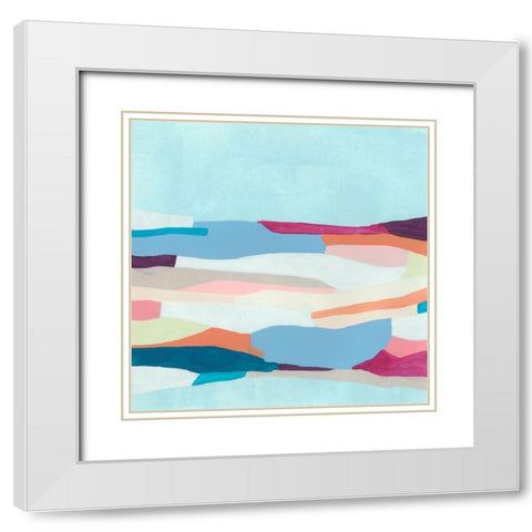 Stratascape I White Modern Wood Framed Art Print with Double Matting by Vess, June Erica