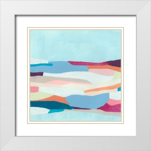 Stratascape I White Modern Wood Framed Art Print with Double Matting by Vess, June Erica