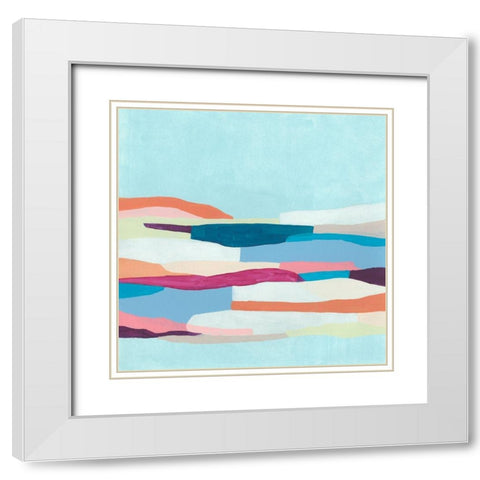 Stratascape II White Modern Wood Framed Art Print with Double Matting by Vess, June Erica
