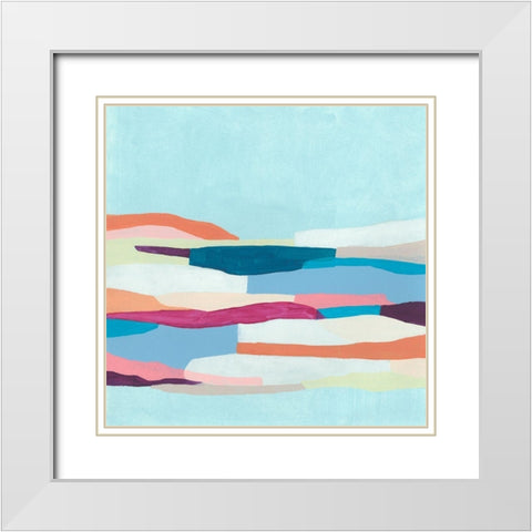 Stratascape II White Modern Wood Framed Art Print with Double Matting by Vess, June Erica