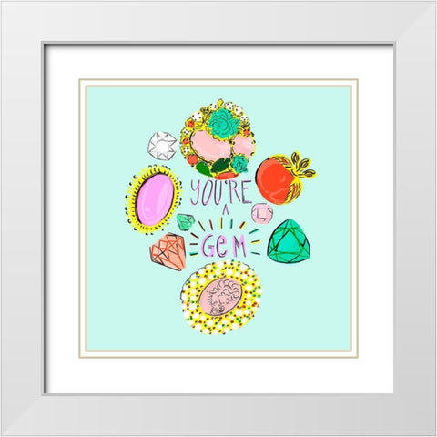 Oceans Bottom I White Modern Wood Framed Art Print with Double Matting by Blanckslate