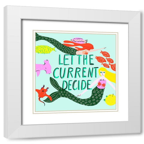 Oceans Bottom II White Modern Wood Framed Art Print with Double Matting by Blanckslate