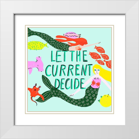 Oceans Bottom II White Modern Wood Framed Art Print with Double Matting by Blanckslate